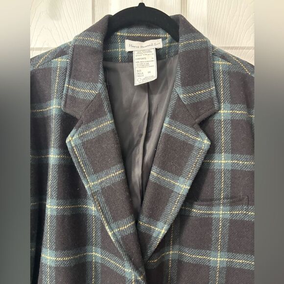Vintage Harve Benard Sport Wool Green Plaid Suede Elbow Pads Blazer Jacket 14 - Picture 3 of 12